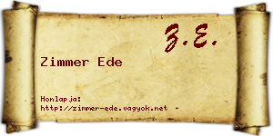 Zimmer Ede névjegykártya